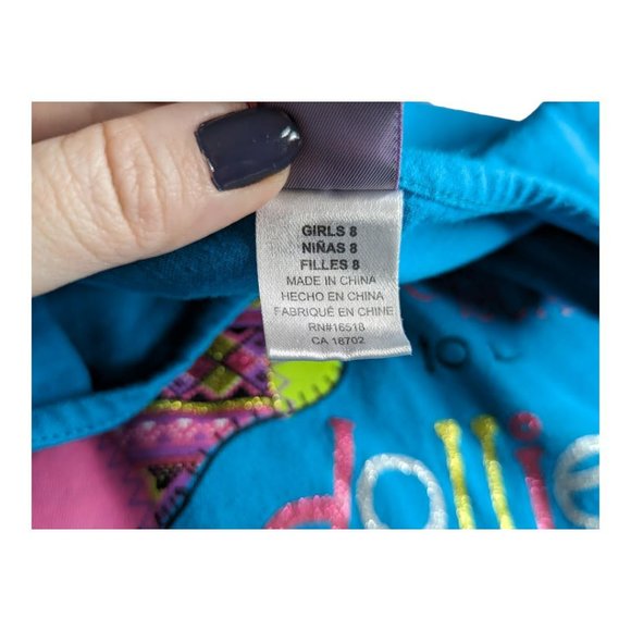 Dollie & Me Blue & Black Long Sleeve Dress Size 8 - Picture 4 of 11